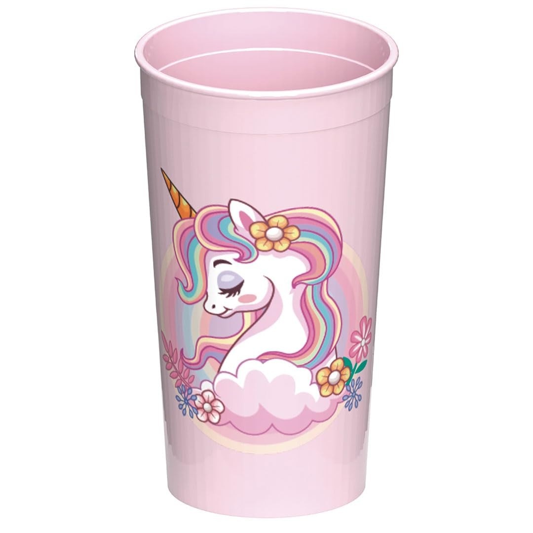 Copo Unicornio 600ml Sem Tampa - Design Mágico e Divertido para Bebidas