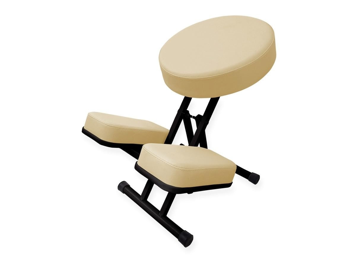 Cadeira Kneeling Chair Reeducação Postural - Alívio de Dores e Conforto Ergonômico (Bege)