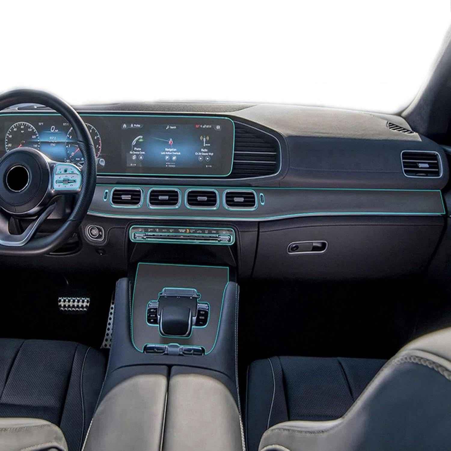 Película Protetora TPU Transparente para Painel de Navegação Mercedes Benz GLS Class X167 GLS63 AMG (2020-2025)