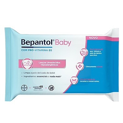 Bepantol Baby: Lenços Umedecidos Hipoalergênicos 48un