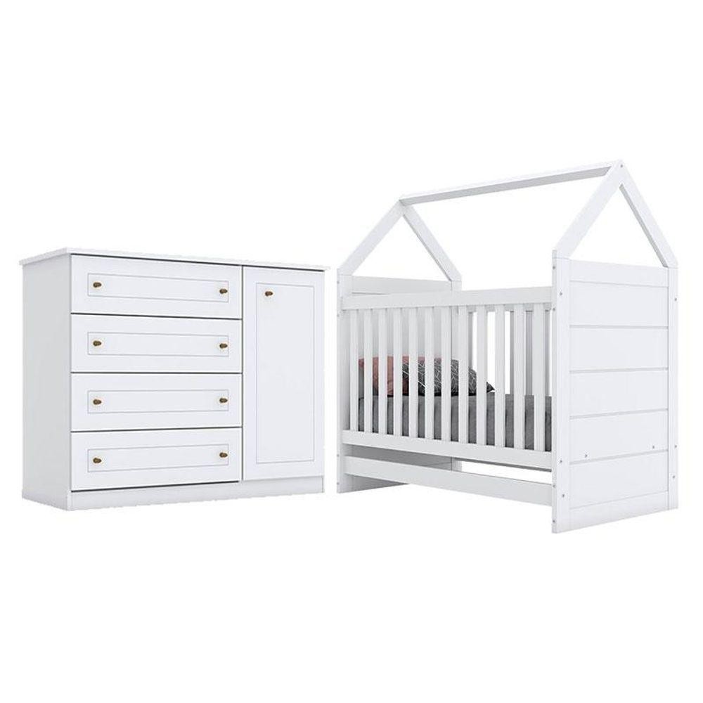 Berço Montessoriano e Cômoda Infantil Mississipi