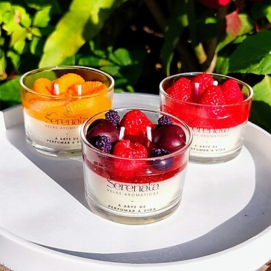 Velas Aromáticas: Kit Frutas, Morango & Bergamota