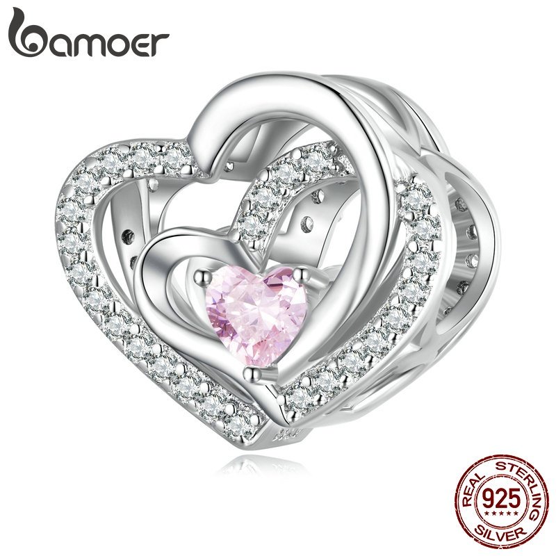 Berloque Coração Bamoer 925: Elegância em Prata