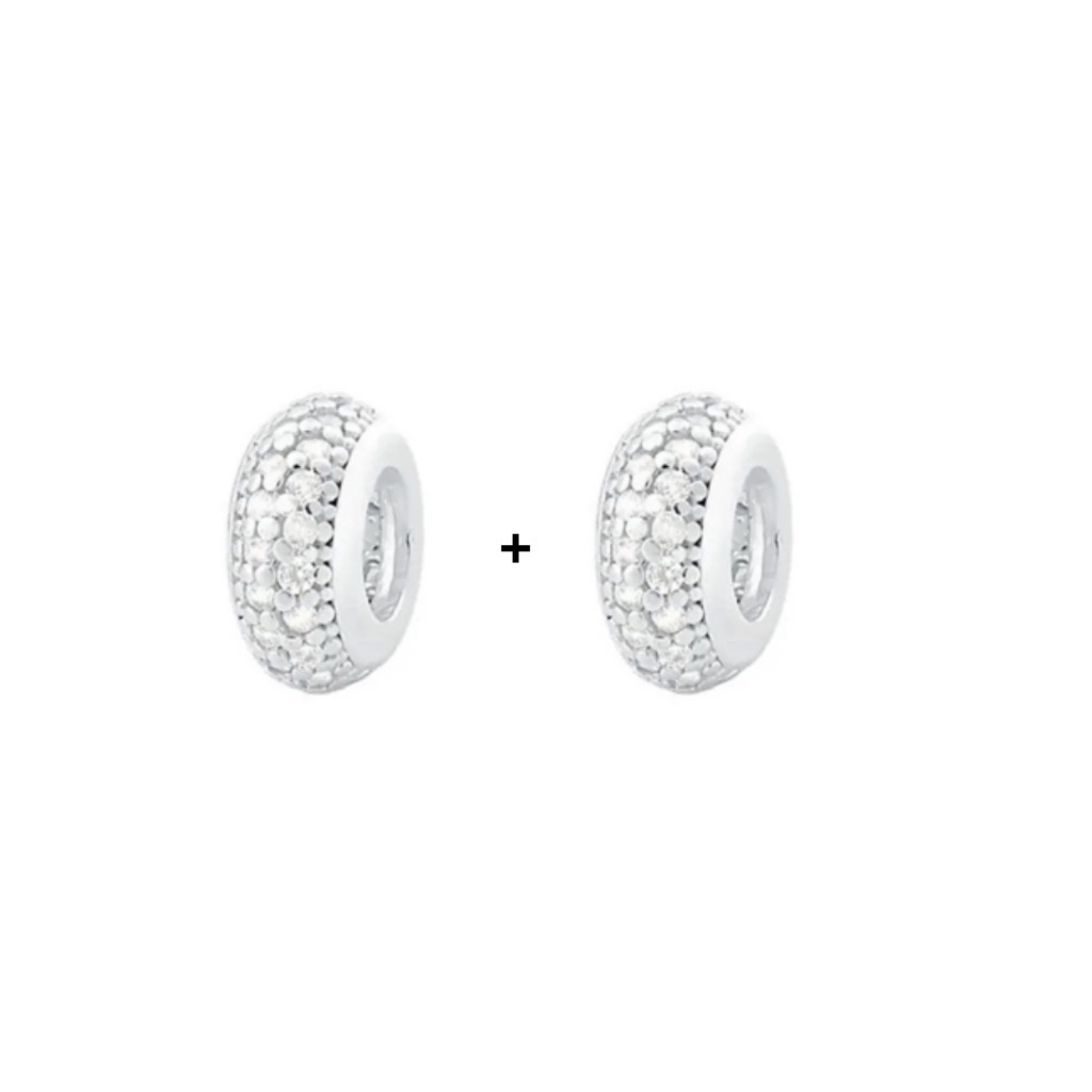 Berloque Separador de Zircônia em Prata 925 – Elegância para sua pulseira