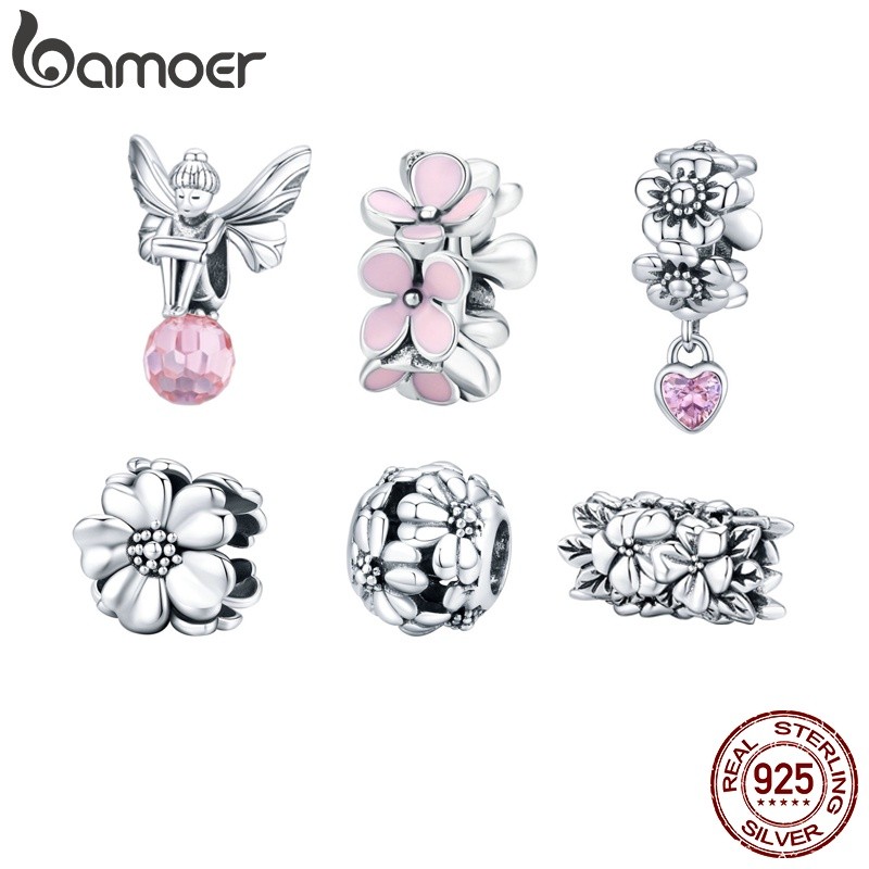 Berloques Bamoer: Prata 925 e Flores Românticas