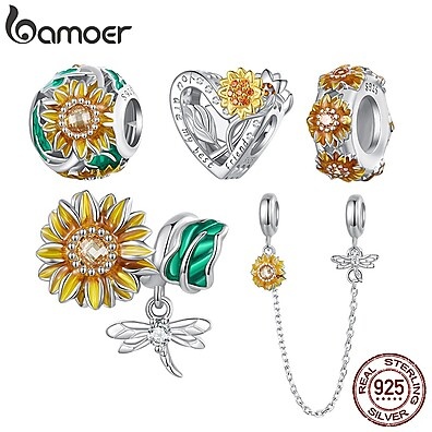 Berloques de Girassol Bamoer: Elegância em Prata 925