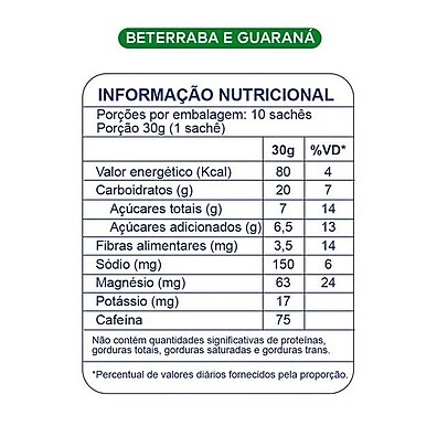BT Gel: Energia Natural Beterraba Guaraná Cafeína 10un