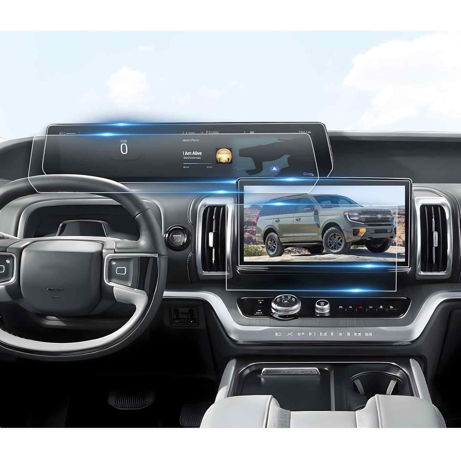 Protetor de Tela BIBIBO 4 Peças para Ford Expedition 2025-2026 (13.2" + 24") - Anti-Risco e Ultratransparente