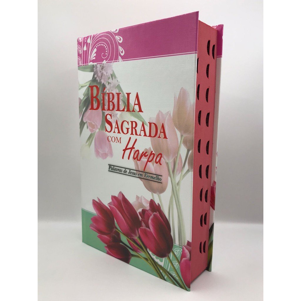 Bíblia Almeida Revista e Corrigida: Harpa e Jesus em Vermelho