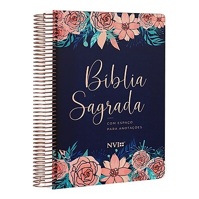 Bíblia Anote Espiral Rosas: Sua Jornada com NVI