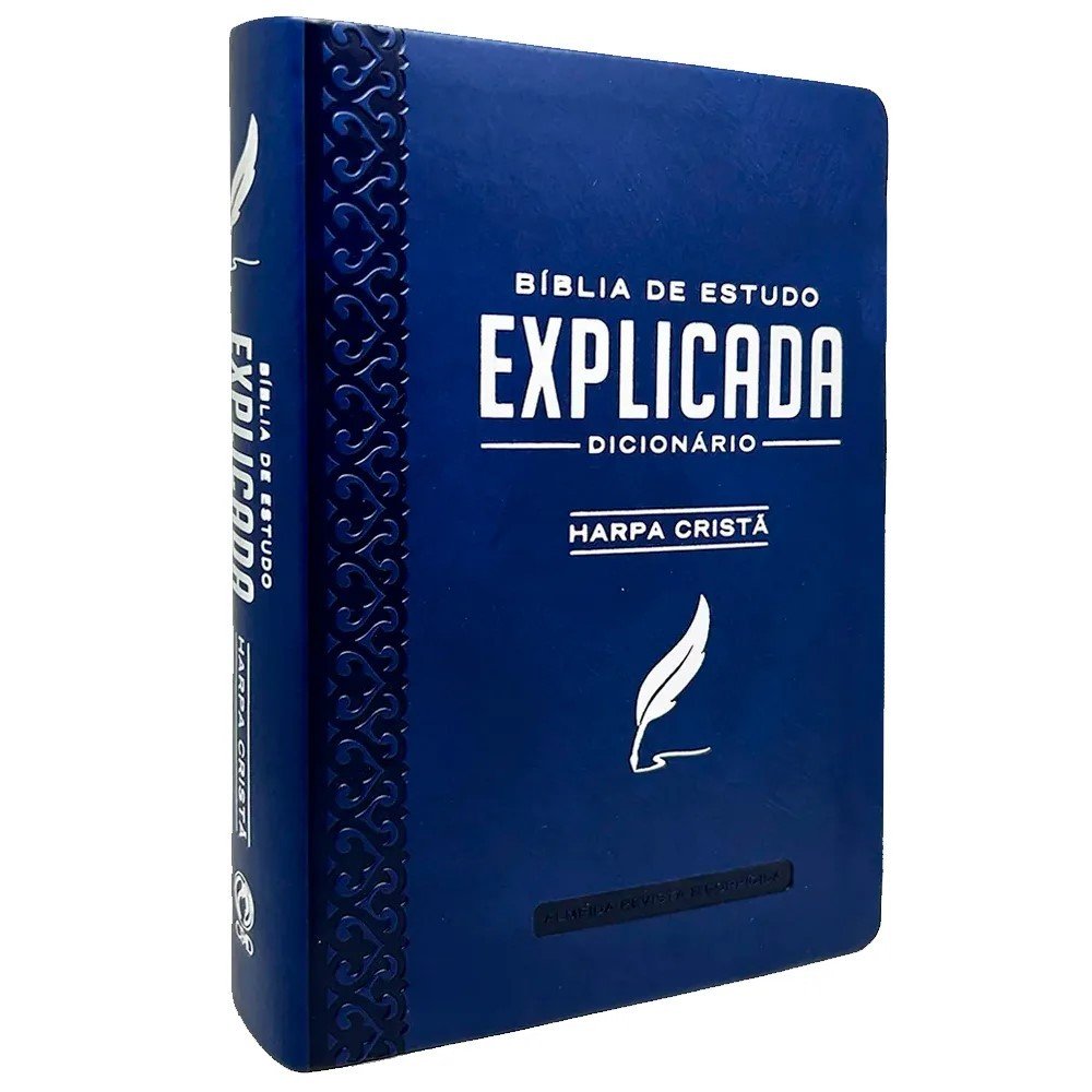 Bíblia de Estudo Explicada ARC: Harpa Cristã Azul
