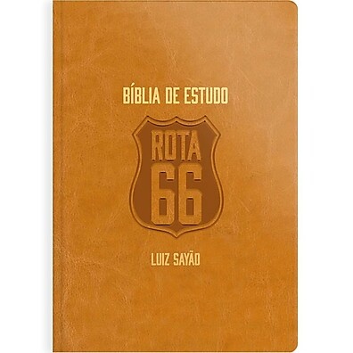 Bíblia Rota 66 NVI com Luiz Sayão – Capa Luxo Caramelo