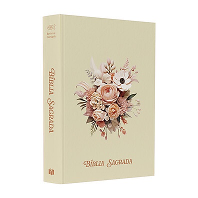 Bíblia Sagrada Média Buquê de Flores ARC – Compacta e Elegante