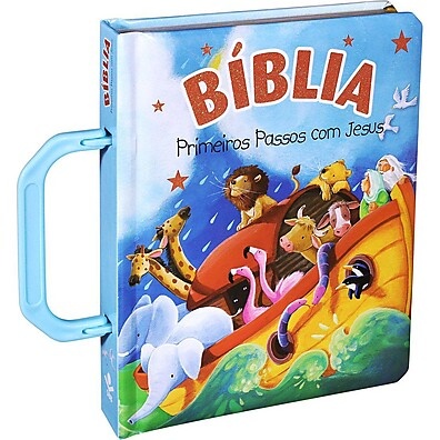 Bíblia Sagrada Primeiros Passos com Jesus Alça Azul