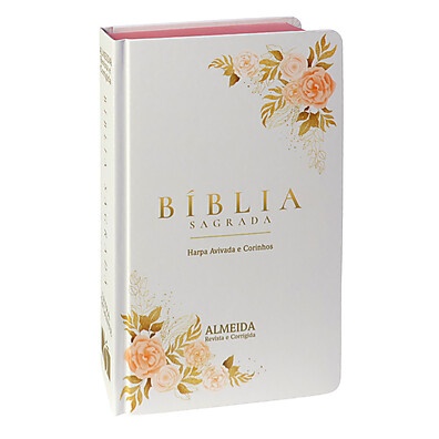 Bíblia Sagrada Rosas Minimalistas com Letra Grande e Capa Dura