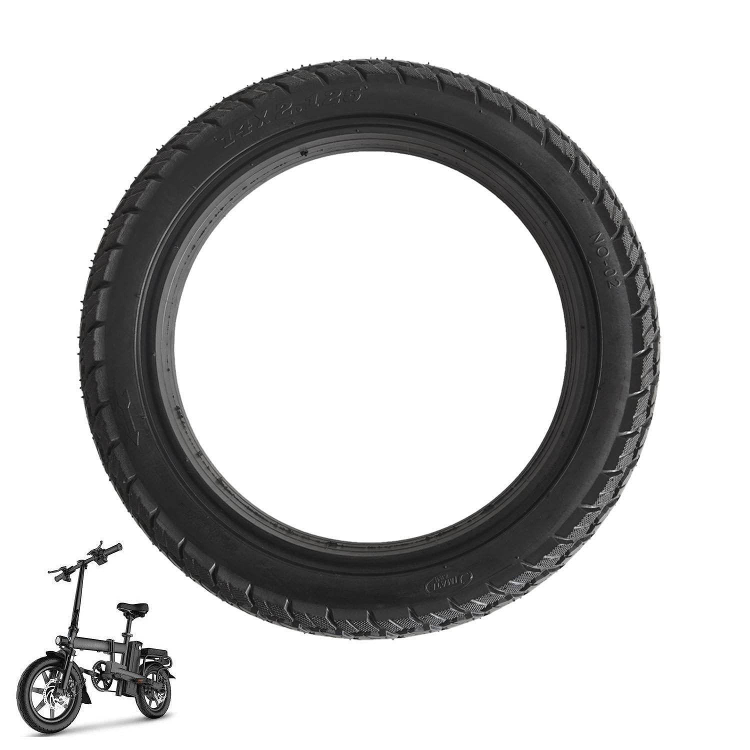 Pneu Sólido 14x2.125 para Bicicleta Elétrica: Antifuro, Antiderrapante e Resistente | Sem Câmara