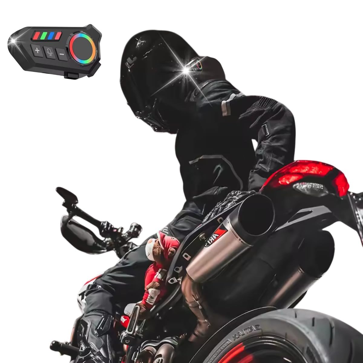 Fone de Ouvido Capacete Bluetooth 5.4 Lanterna - Segurança e Som para Moto e Bicicleta