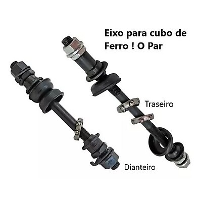 Eixo Dianteiro e Traseiro com Caixa e Colar para Bicicleta