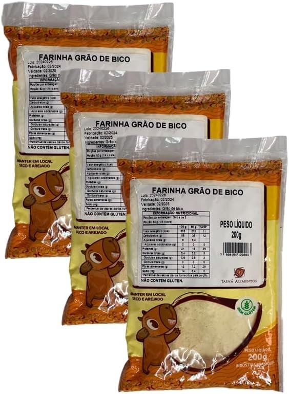 Kit 3X: Farinha de Grão de Bico Tainá Alimentos 200g