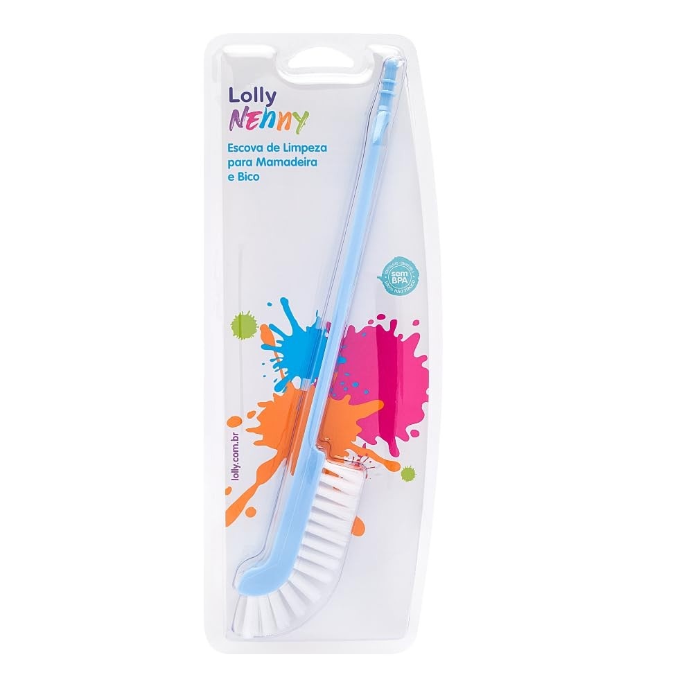 Lolly Escova de Limpeza para Mamadeira e Bico Azul - Segurança e Higiene Total