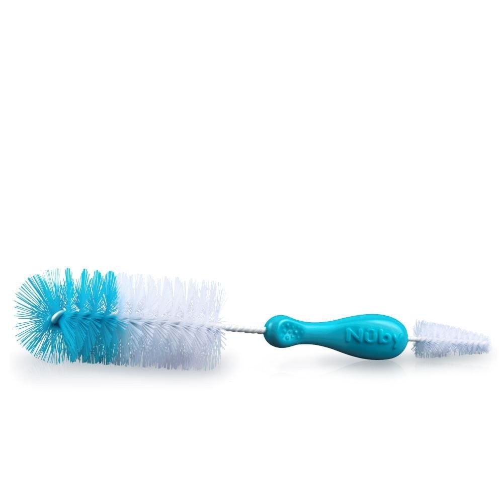 Escova 2 em 1 Nuby para Bico e Mamadeira - Limpeza Profunda com Design Ergonômico