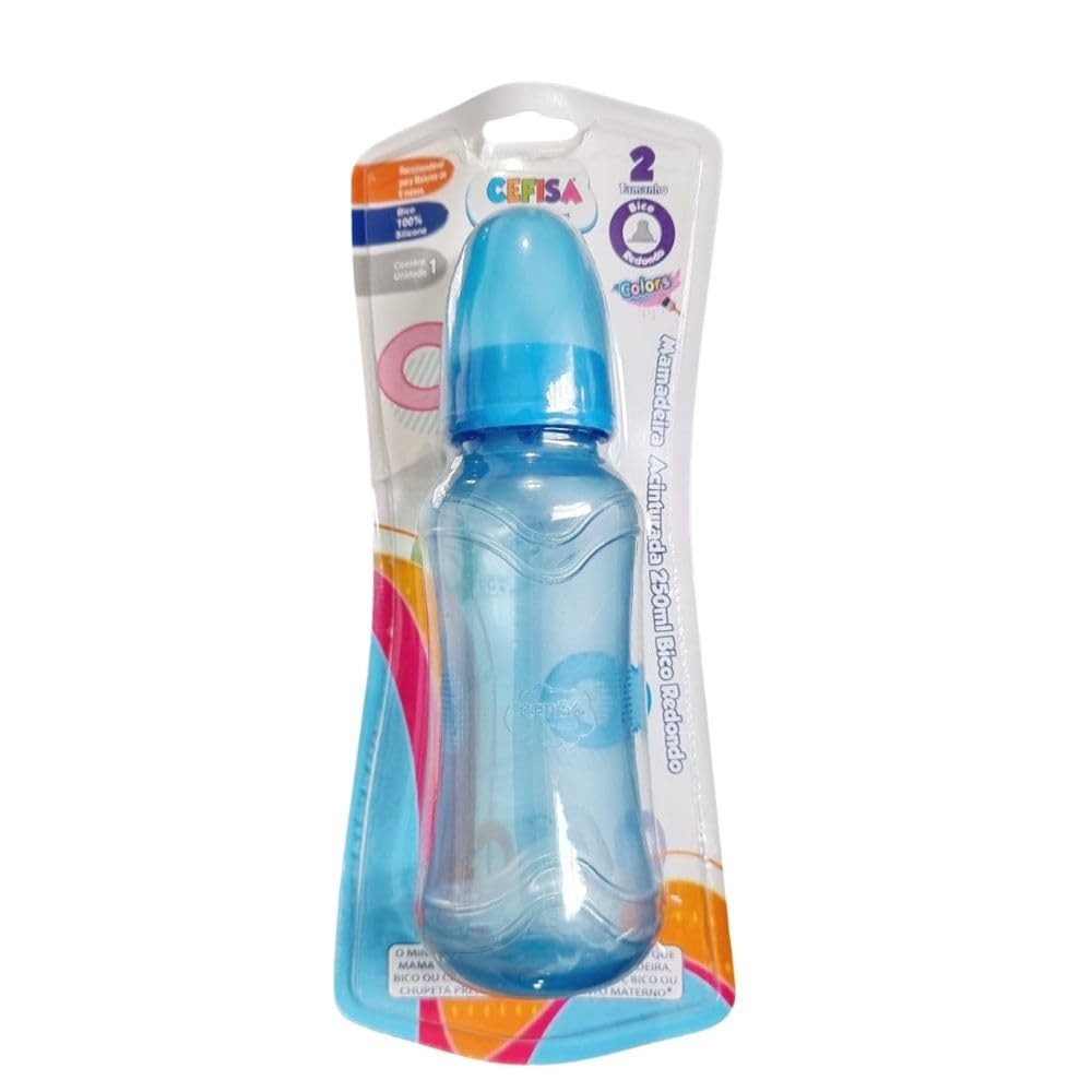 Mamadeira Cefisa Acint Bico Redondo 250ml Azul - Segura, Confiável e Ideal para Bebês