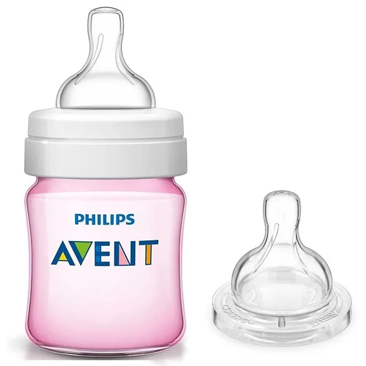 Mamadeira Anticólica 125ml Rosa + Bico Philips Avent - Combinação Ideal para Bebês Confortáveis