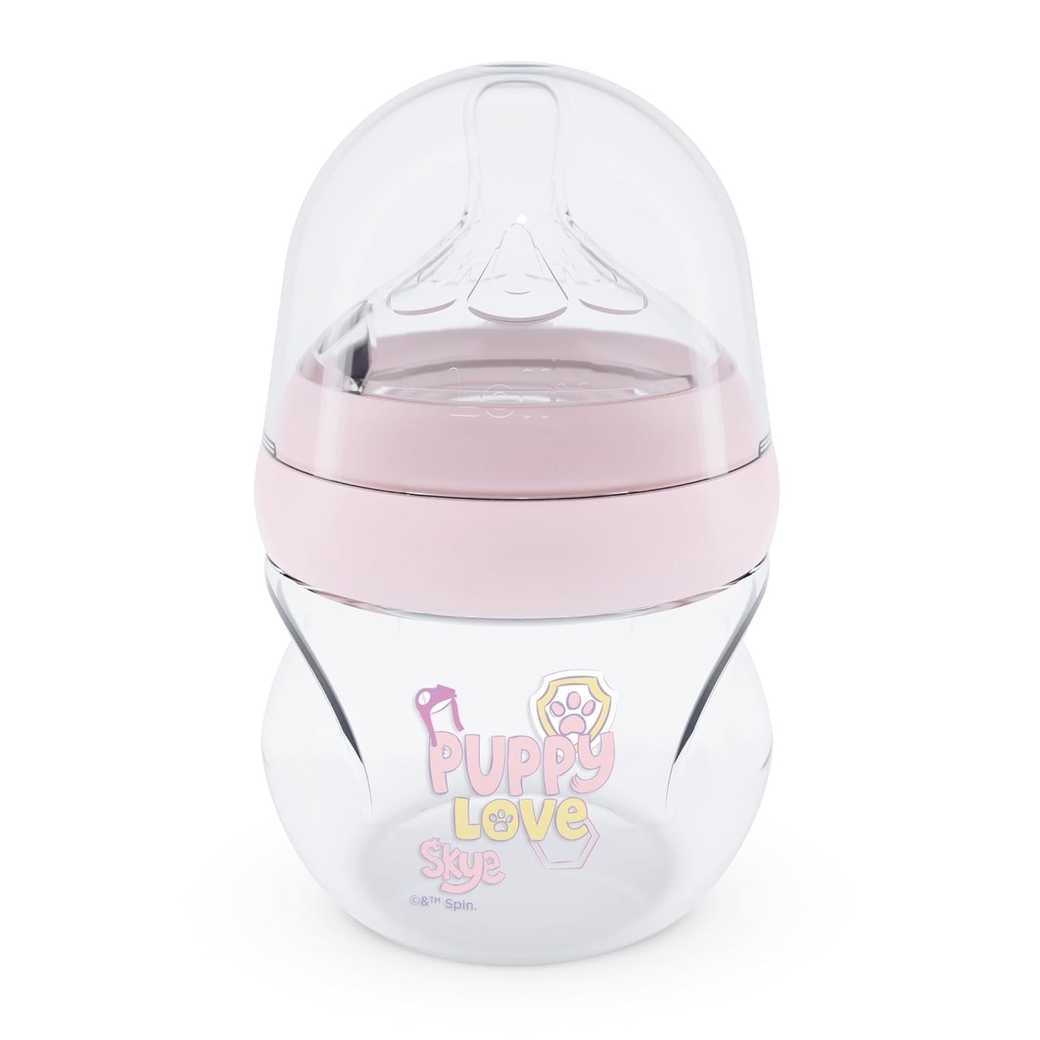 Mamadeira Lolly Flow 130ml com Bico Anticólica Patrulha Canina Rosa - Conforto e Segurança para Bebês a Partir de 1 Mês