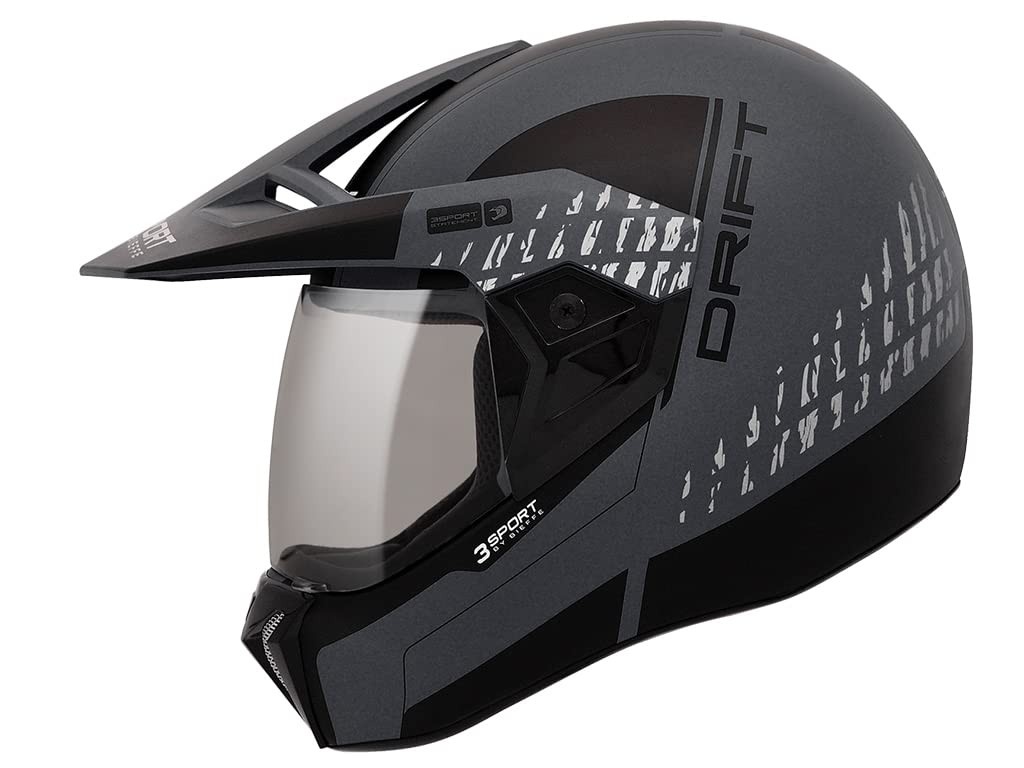 Capacete Moto Fechado Bieffe 3 Sport Drift Preto Chumbo Fosco - Segurança e Estilo (Tamanho 58)