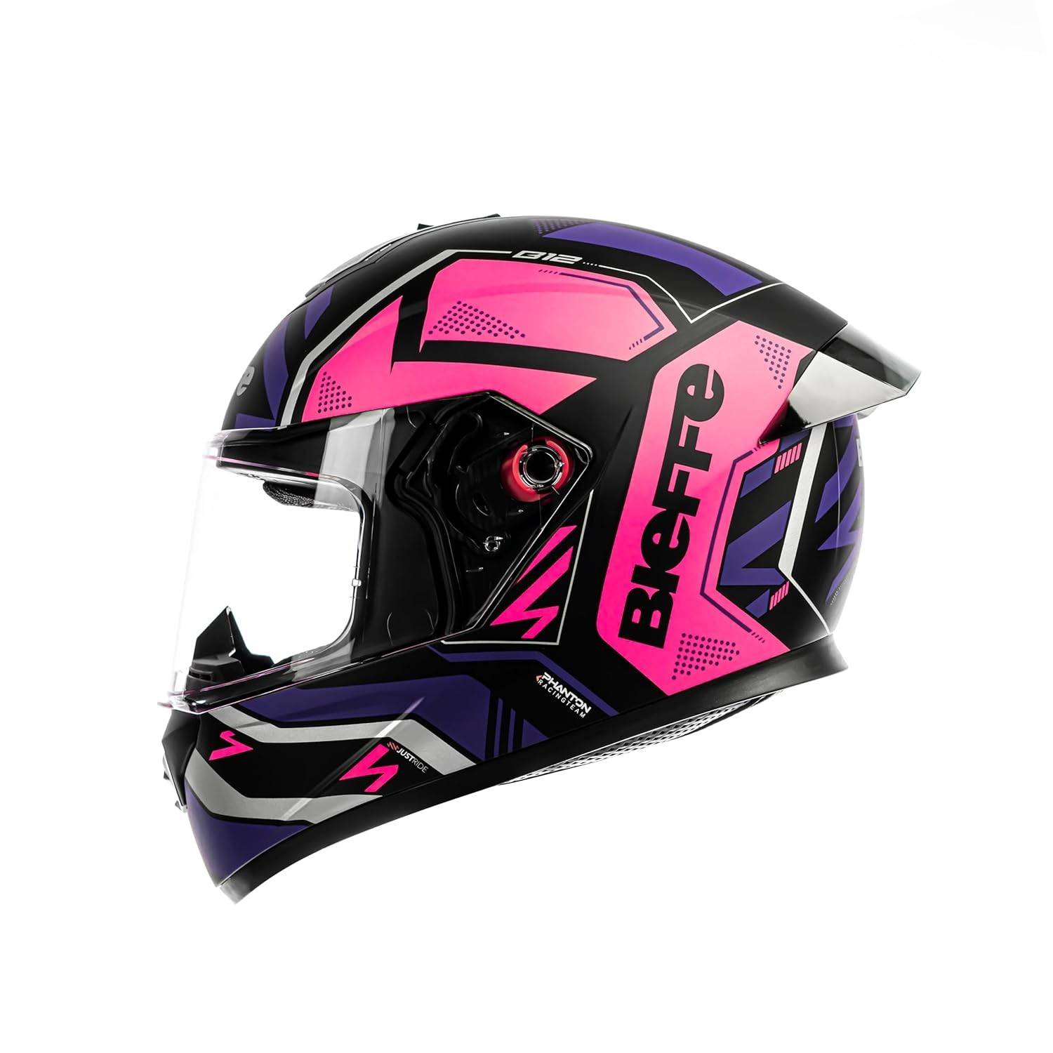 Capacete Fechado Bieffe B-12 Phanton Preto Fosco/Pink 60: Segurança e Estilo para Sua Moto