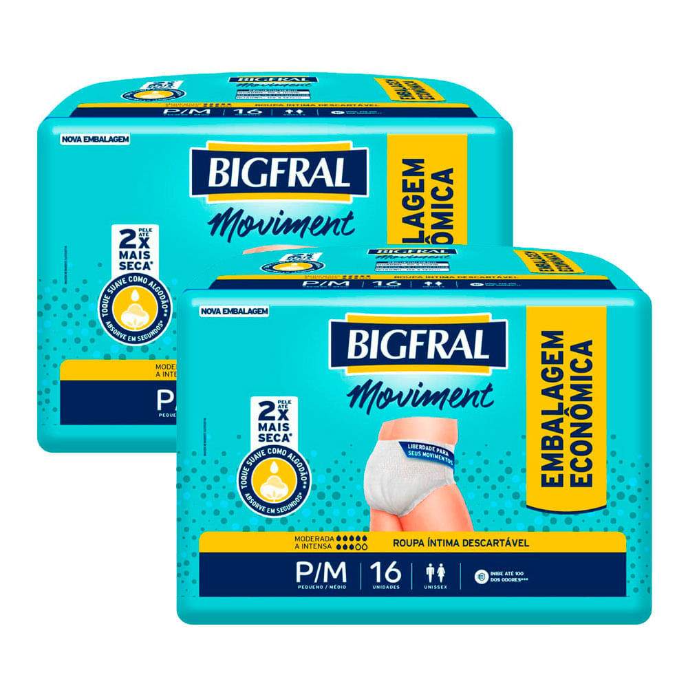 Bigfral Moviment: Calcinha para Incontinência P/M