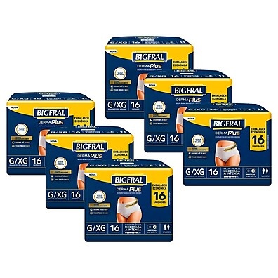 Bigfral Pants Derma Plus: Kit 6x16 Unidades - Proteção Total