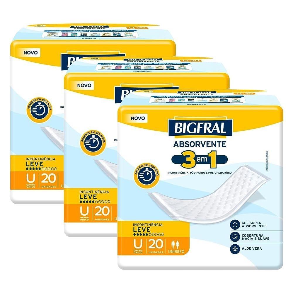 Bigfral Regular Plus: Kit com 3 Pacotes (60 Unidades)