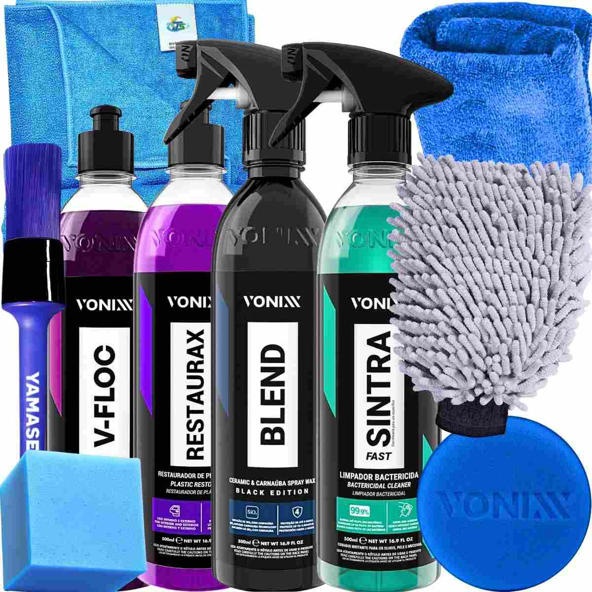 Kit Completo Vonixx: Lavagem e Brilho Impecável para Carro, Moto, Bike e Mais!