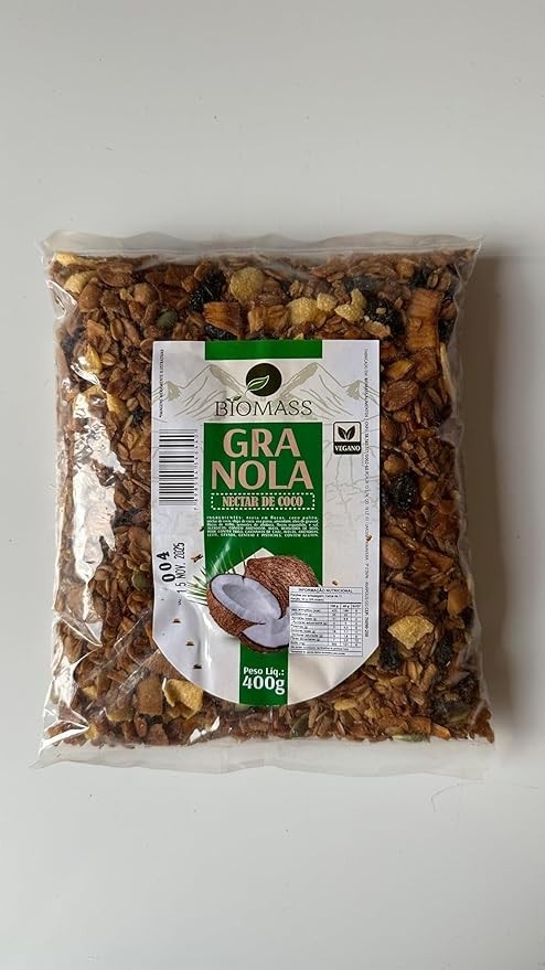 Granola Néctar de Coco Biomass, Vegano, Rico em Cereais e Oleaginosas, 400g