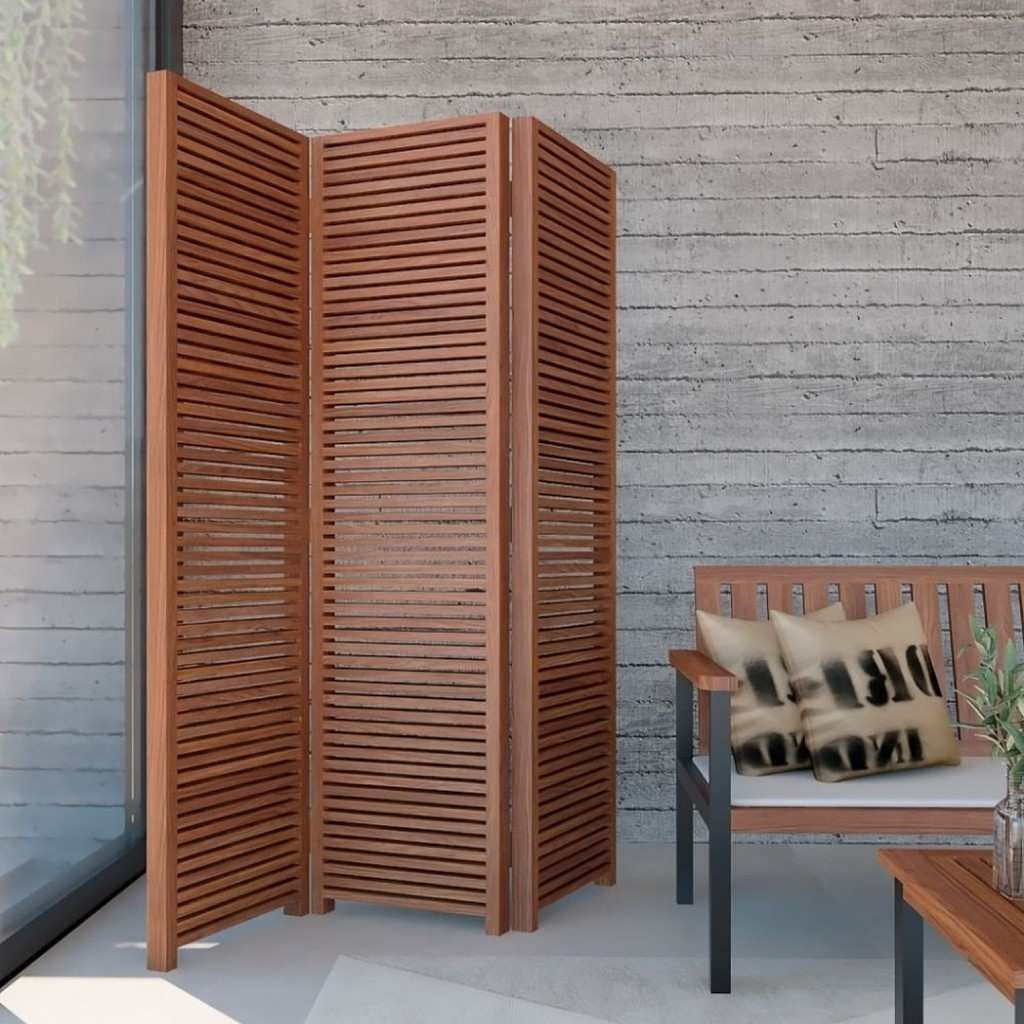 Biombo de Madeira Maciça Triplo: Elegância Natural