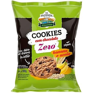 Cookies Banana Aveia Chocolate Zero Açúcar BIOSOFT 100g