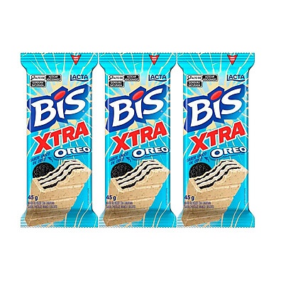Bis Xtra Oreo: Kit 3x45g de Pura Delícia!