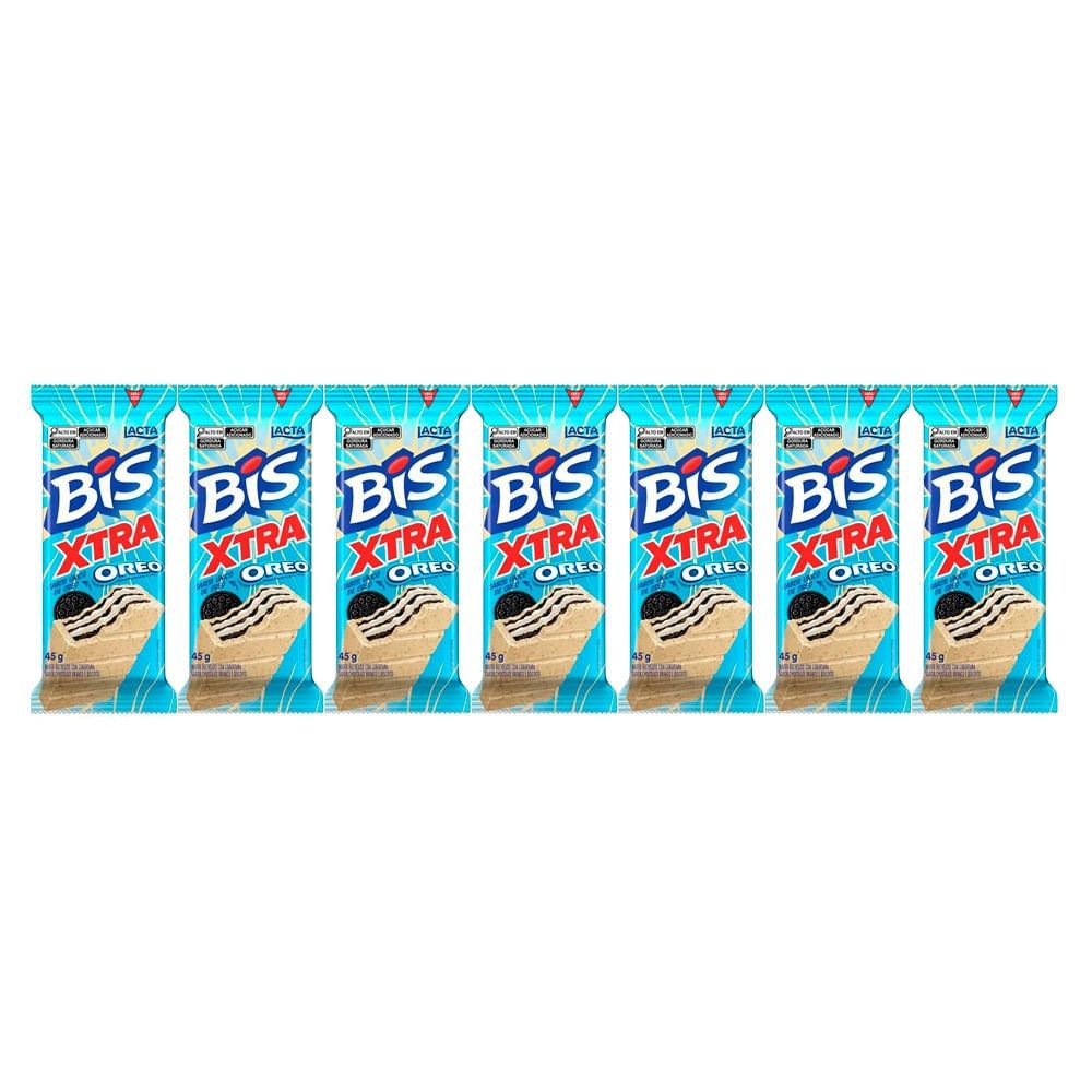 Bis Xtra Oreo: Kit 7 Chocolates Cremosos de 45g
