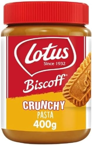 Pasta de Speculoos Crunchy Biscoff Lotus 400g - Creme crocante de biscoito de especiarias