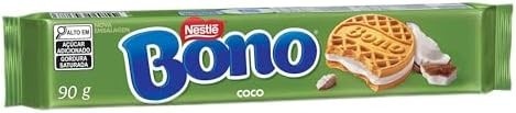 Bono Biscoito Recheado Sabor Coco 90G