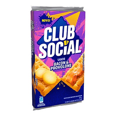 Biscoito Club Social Bacon e Provolone 141g: Crocante com Sabor Irresistível
