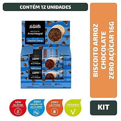 Biscoito de Arroz com Chocolate Naturatta: Zero Açúcar!