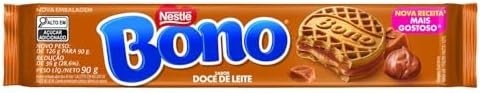 Bono Biscoito Recheado Sabor Doce De Leite 90G