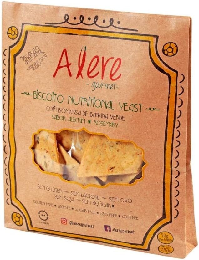 Biscoito Nutricional Yeast Alecrim Sem Glúten Alere Gourmet 70g