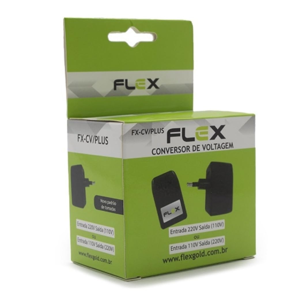 Conversor de Voltagem Flex FX-CV/PLUS Bivolt 110V/220V - Adaptador Universal para Viagens