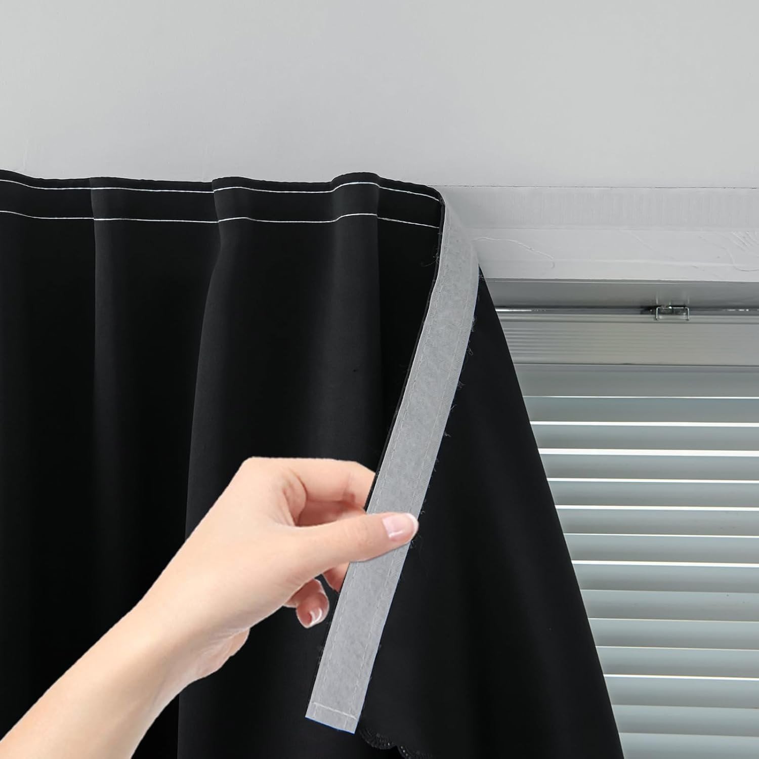 Cortinas Blackout Adesivas Fáceis - Sem Furos, Sem Haste, Bloqueio Total de Luz para Todos os Cômodos