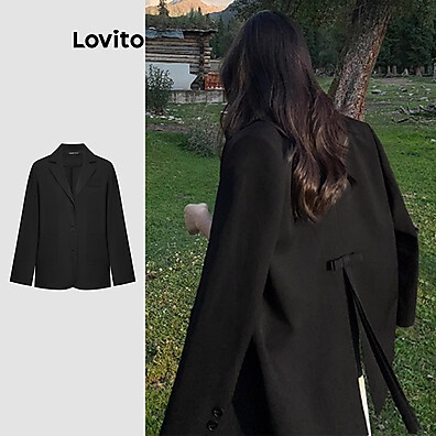 Blazer Casual Feminino com Laço nas Costas - Lovito Verão