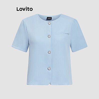 Blazer Casual Lovito para Mulheres: Estilo e Conforto com Botões