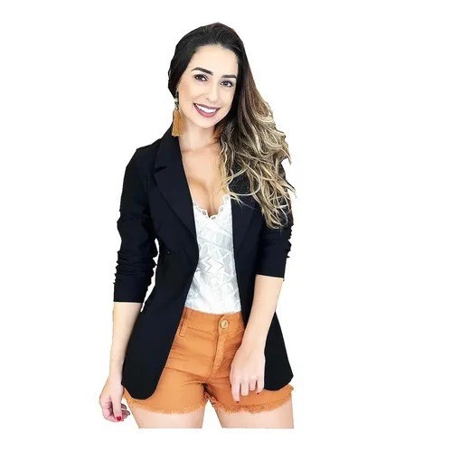 Blazer Feminino Longo Bengaline: Estilo e Conforto em Um Só Look